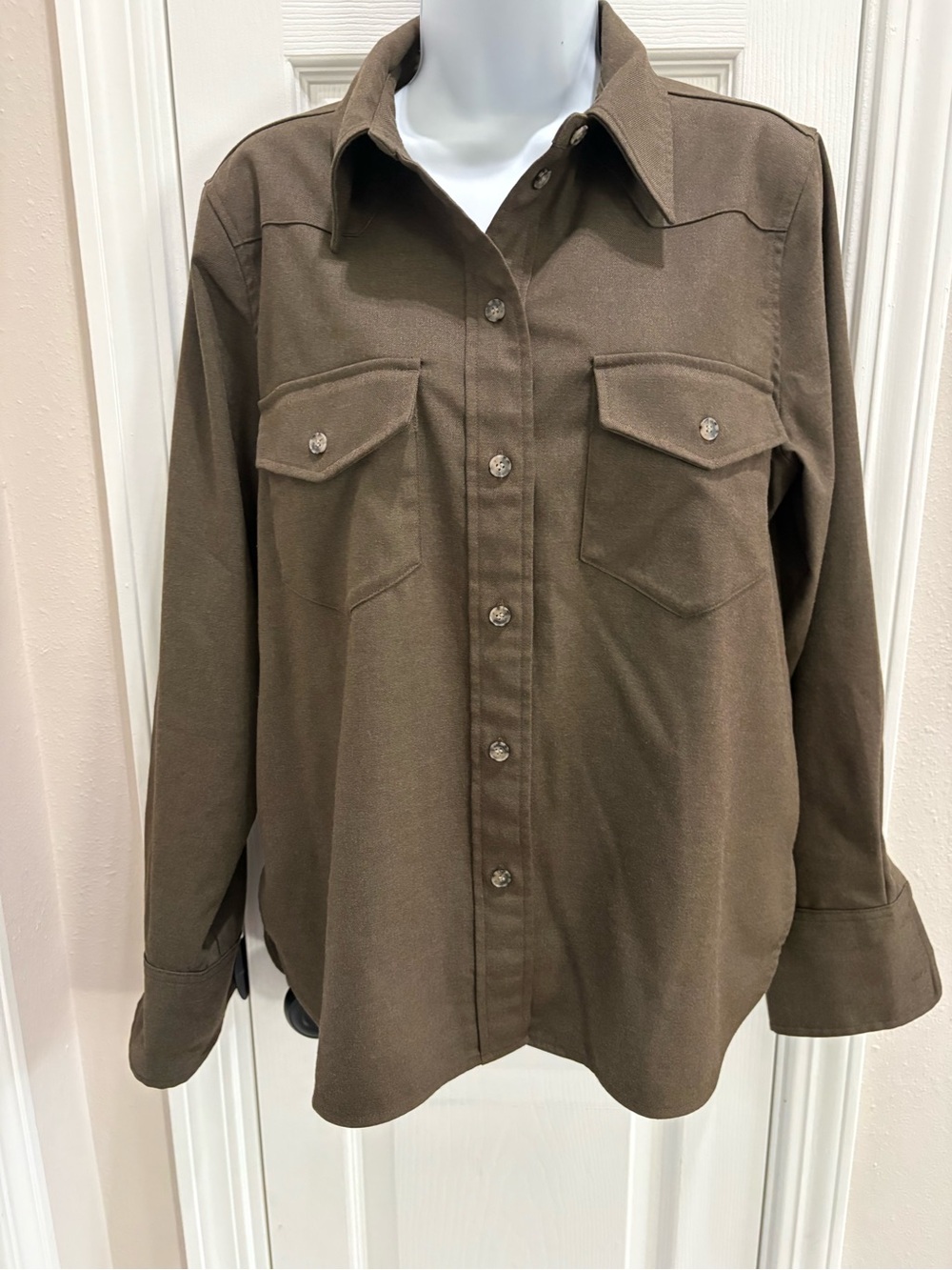 Madewell Brown Button-Front Utility Shirt